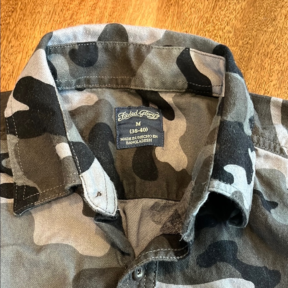 Faded Glory Camouflage Men's Flannel Size M (38-40) - Picture 2 of 11